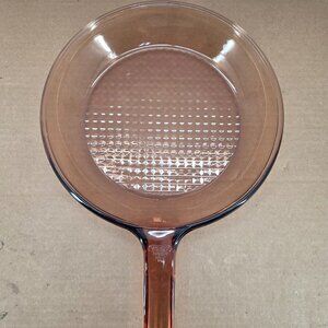 Corning Vision Ware 10" Frying Pan Skillet Amber USA Waffle Bottom Vintage